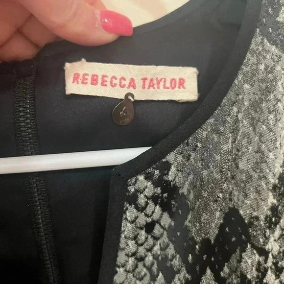 Rebecca Taylor Sheath Snake Pattern Mini Dress Size 4 - Picture 6 of 8